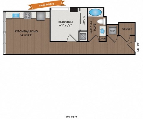 Metro 112 Apartments - Bellevue, WA - Evergreen I floor plan 595 Sq Ft